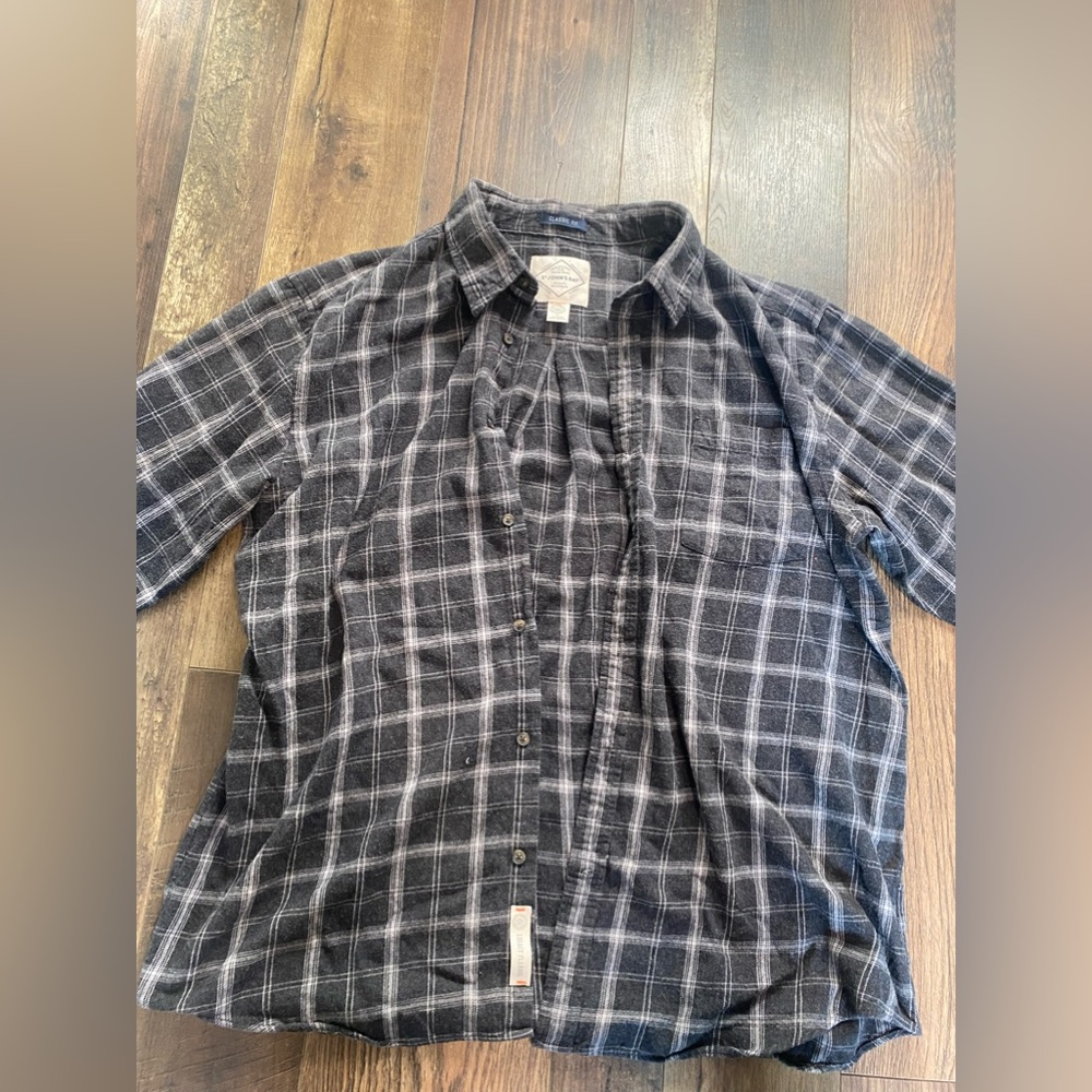 black and white striped flannel